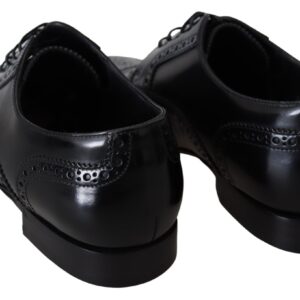Black Leather Men Derby Formal Loafers Shoes