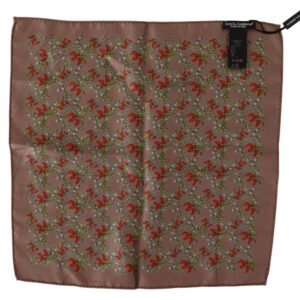 Brown Carrots Print Silk Handkerchief