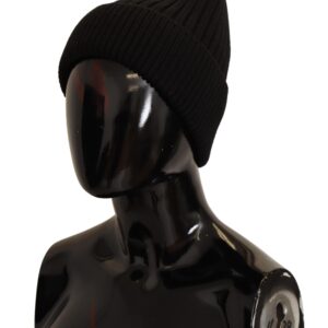 Black Wool Knit Women Winter Hat