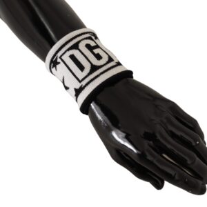 White Black Wool Logo #DGMILLENNIALS Wristband