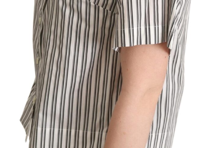 White Black Striped Shirt Blouse Top | Jag Couture London – New York
