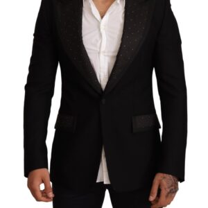 Black Wool Slim Fit Coat Blazer Jacket