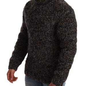 Gray Wool Blend Turtleneck Pullover Sweater