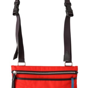Red Polyamide Downtown Flat Crossbody Bag