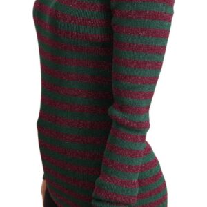 Multicolor Striped Crew Neck Pullover Sweater