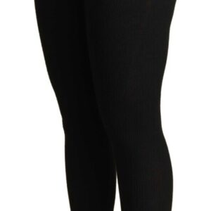 Black Cashmere Stretch Waist Tights Pants