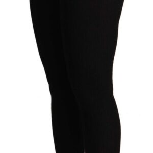 Black Cashmere Stretch Waist Tights Pants