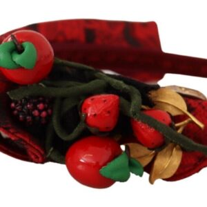 Red Tiara Berry Fruit Crystal Bow Hair Diadem Headband