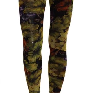 Black Grapes Print Stockings Tights