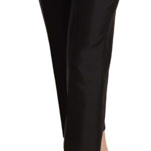 Black 100% Silk Flared Cropped Pants