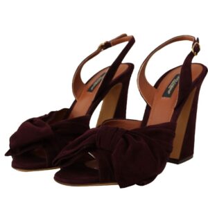 Dark Purple Suede Ankle Strap Sandals Shoes
