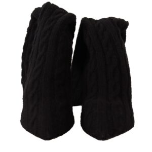 Black Stretch Socks Knee High Booties Shoes