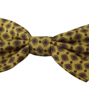 Yellow Pattern Silk Adjustable Neck Tie