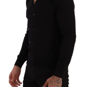 Black Cashmere Button Down Cardigan Sweater