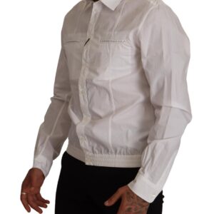White Cotton Button Down Men Collared Shirt