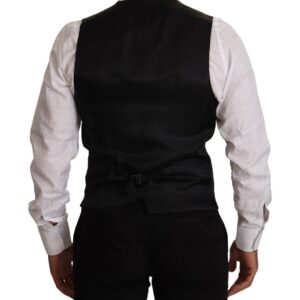 Blue Striped Wool Stretch Waistcoat Vest