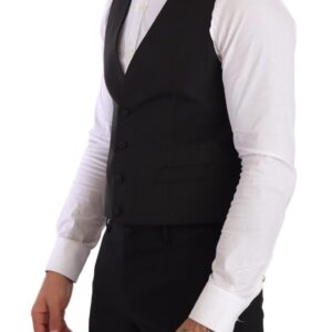 Gray Silk Slim Fit Waistcoat Formal Vest