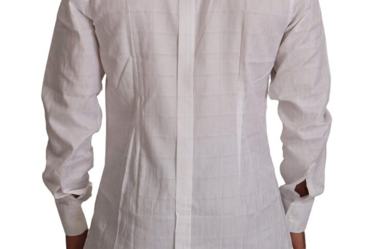White GOLD Cotton Slim Fit Dress Formal Shirt - Jag Couture London