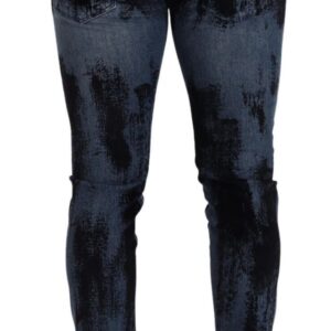 Blue Black Cotton Skinny Denim Jeans