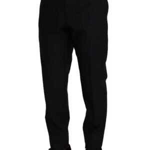 Blue Wool Silk Formal Trouser Dress Pants