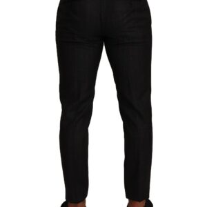 Gray Check Wool Formal Trouser Dress Pants