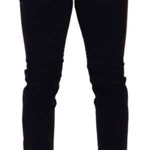 Blue Cotton Stretch Skinny Corduroy Jeans