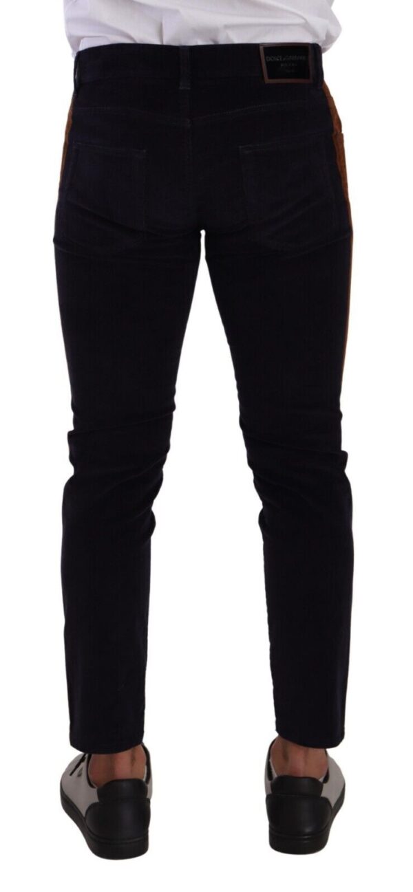 Blue Cotton Stretch Skinny Corduroy Jeans