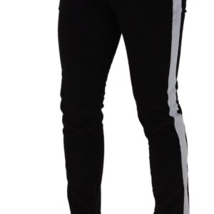 Black Cotton Stretch Skinny Corduroy Jeans