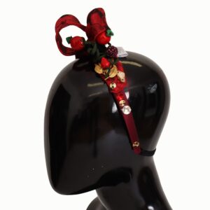Cherry Silk Crystal Bow Logo Diadem Tiara Headband