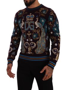 Bordeaux Cashmere DG Crown Embroidered Sweater