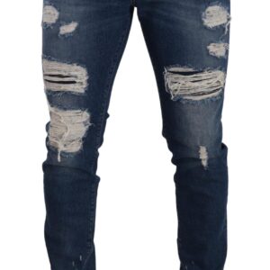 Blue Wash Cotton Stretch Slim Fit Denim Jeans