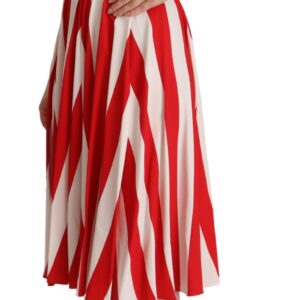 White Red Stretch Shift A-line Gown Dress
