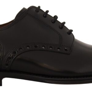 Black Leather Wingtip Mens Formal Derby Shoes