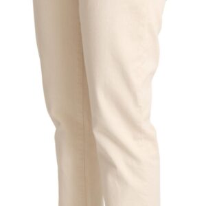 White Cotton Skinny Denim Women Jeans Pants