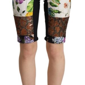 Multicolor Patchwork High Waist Cropped Pants