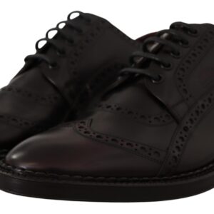 Purple Leather Oxford Wingtip Formal Shoes