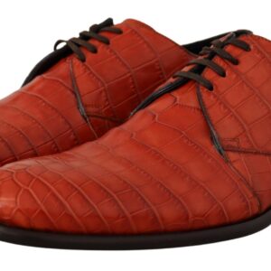 Orange Exotic Leather Dress Derby Shoes