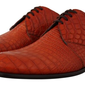 Orange Exotic Leather Dress Derby Shoes