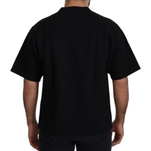 Black Logo Cotton Crewneck T-shirt
