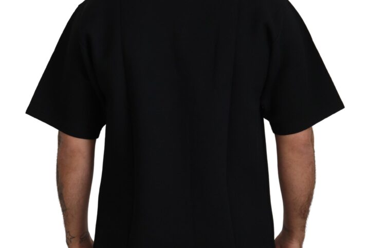 Black Logo Cotton Crewneck T-shirt - Jag Couture London