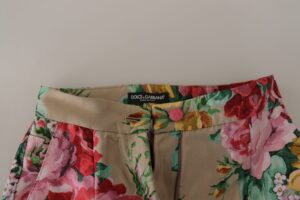 Beige Floral Dress Formal High Waist Pants - Jag Couture London