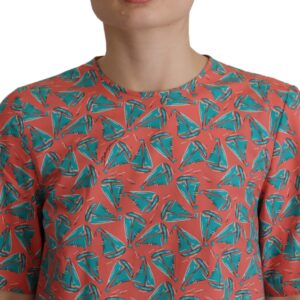 Pink Sail Boat Print Cotton T-shirt