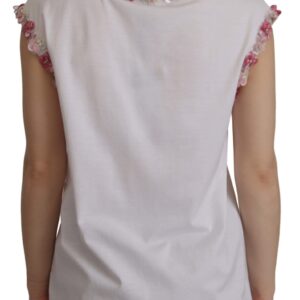 White DG Crown Floral Sequin T-shirt