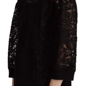 Black Floral Lace Pullover Sicily Blouse
