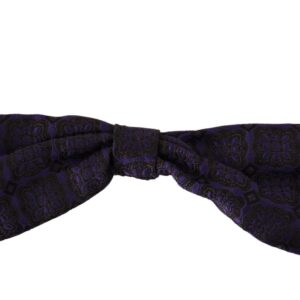 Blue Geometric Silk Adjustable Neck Papillon Tie
