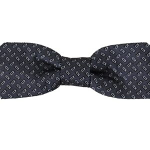 Blue Gray Polka Dot 100% Silk Neck Papillon Tie