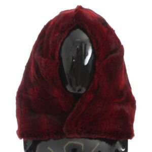 Bordeaux Hamster Fur Crochet Hood Scarf Hat