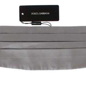 Silver Wide Belt Silk Cummerbund