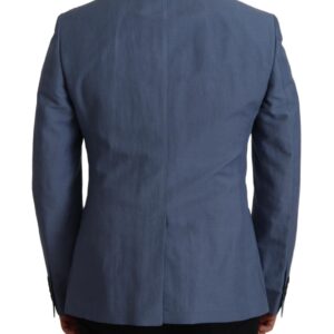 Blue Single Breasted Logo Blazer Jacket