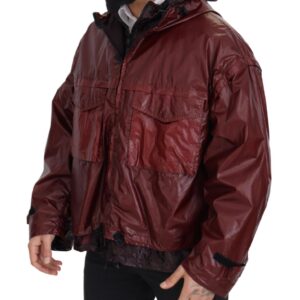 Bordeaux Cotton Hooded Full Zip Jacket
